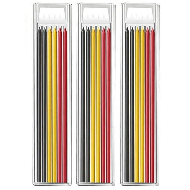 Crayon de Charpentier Solide avec Taille-Crayon Ensemble Comprend des Crayons Mécaniques Crayon de Menuiserie Recharge de Marqueur de Construction Long Nez V