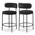 thumbnail image 1 of Meridian Furniture Beacon Black Boucle Fabric Stool (Set of 2), 1 of 10