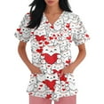 thumbnail image 3 of Garbnen Love Heart Graphic Valentine Scrubs Tops for Women Short Sleeve V Neck Stretch Nursing Scrubs with Pocket Womens Tops Workwear Plus Size S-5XL, 3 of 5