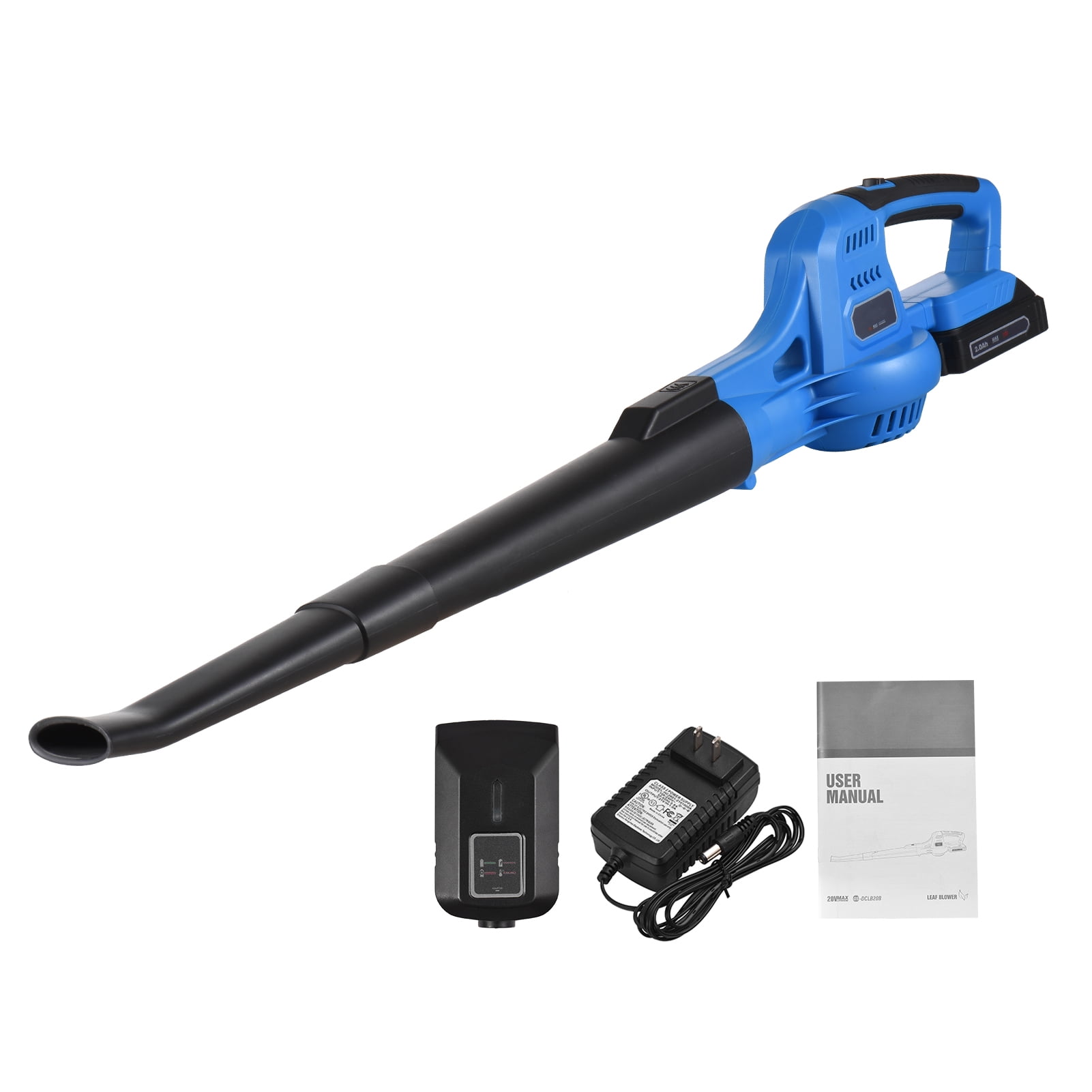 Cordless Electric Blower 2 Speed Control 60MPH 130MPH Portable Handheld Power Blower Sweeper with Extension Tubes 2.0Ah Battery Fast for Gutter Yard Lawn Jobsite Walmart