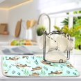 thumbnail image 5 of Yayeee Dish Drying Mat for Kitchen Counter 18"x24" Microfiber Absorbent Pad, Green Otters Pattern, 5 of 7