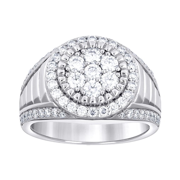 925 Sterling Silver Mens Moissanite Round Head Fashion Ring S9 10.2x4mm Wide Size 9 Ring for Men