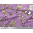 thumbnail image 1 of Soimoi polyester Crepe Fabric Leaves & Aster Floral Print Sewing Fabric Yard 52 Inch Wide, 1 of 3