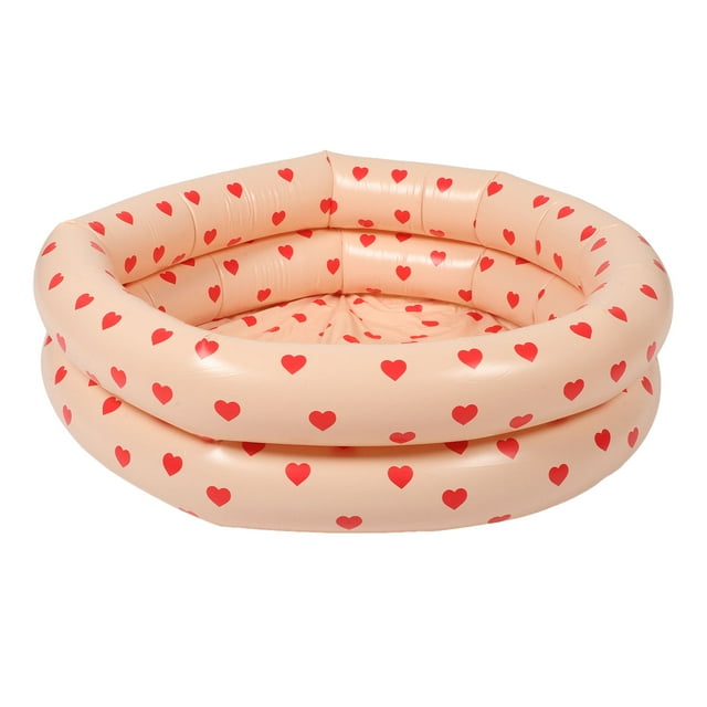 OULII Piscine Gonflable Beige Durable avec Design Rond Spacieux Installation Facile et Rangement Portable