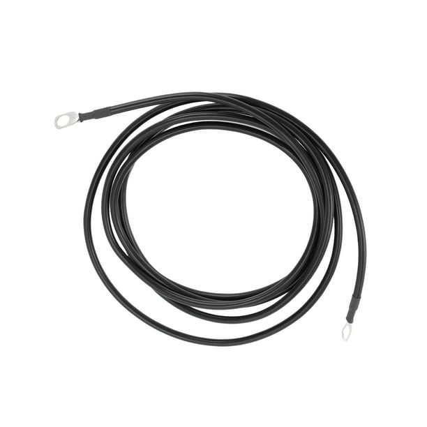 Cable de inversor de batería universal de 3/8" terminal 8 AWG negro de 10 pies, cobre estañado, 1 pieza