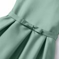 thumbnail image 5 of LEKWK Girls Maxi Dress Satin Sleeveless Crewneck A Line Princess Dress Elegant Flowy Evening Gown with Bow Waist for Wedding Guest Prom Performance Party 0-15Y, 5 of 6