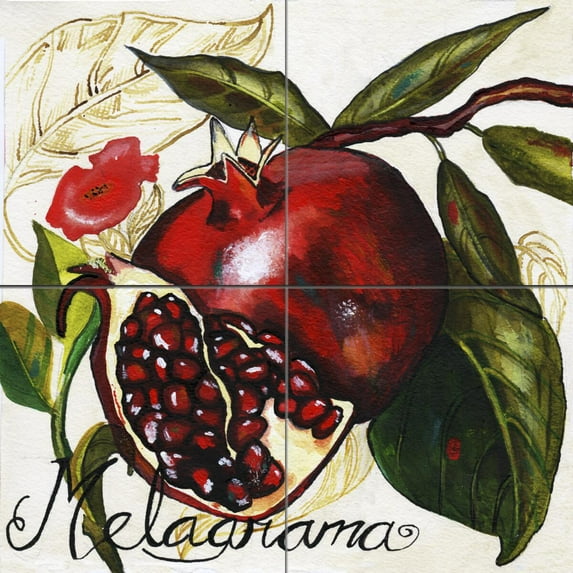 Tile Mural Kitchen Backsplash - Under The Tuscan Sun-Pomegranate-JG