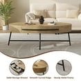 thumbnail image 4 of Emorefun 47.2" Coffee Table with Storage, Oval Center Table for Living Room, Golden Willow, 4 of 7