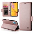 thumbnail image 6 of Compatible with iPhone XR Wallet Case, Classic PU Leather Flip Folio Case with Card Holders Kickstand [Shockproof TPU Inner Shell] Phone Cover for iPhone XR, Rosegold, 6 of 7