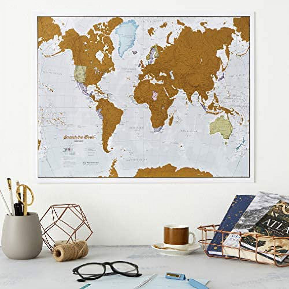 Maps International - Scratch Off USA Map Skiing Print - 17 x 22 inches