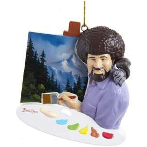 Kurt Adler BO2201 Bob Ross Painting Ornament for Personalization, 3-inch Length, Resin
