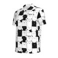 thumbnail image 3 of Daiia Doodle Cute Cat Pattern Men’s Polo Shirts,Solid Deck Shirt,Classic Fit, Breathable Cotton Polo for Casual and Sport Wear-Small, 3 of 9