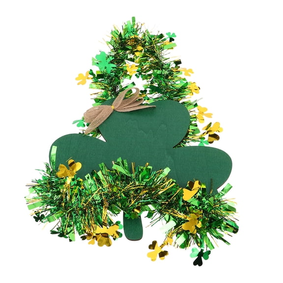 Healifty St. Patrick's Day Wooden Door Hanging Sign with Vibrant Shamrock and Irish Luck Symbols Decoration