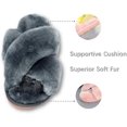 thumbnail image 3 of Pantuflas de piel para mujer, chanclas con punta abierta, cómodas, con espuma viscoelástica, suaves, planas, antideslizantes, para spa, interior y exterior, 3 of 6