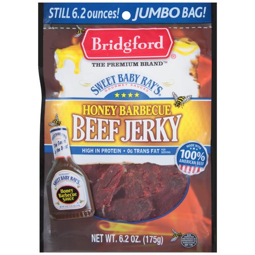 Bridgford Sweet Baby Ray's Honey Barbecue Beef Jerky Jumbo Bag, 6.2 Oz
