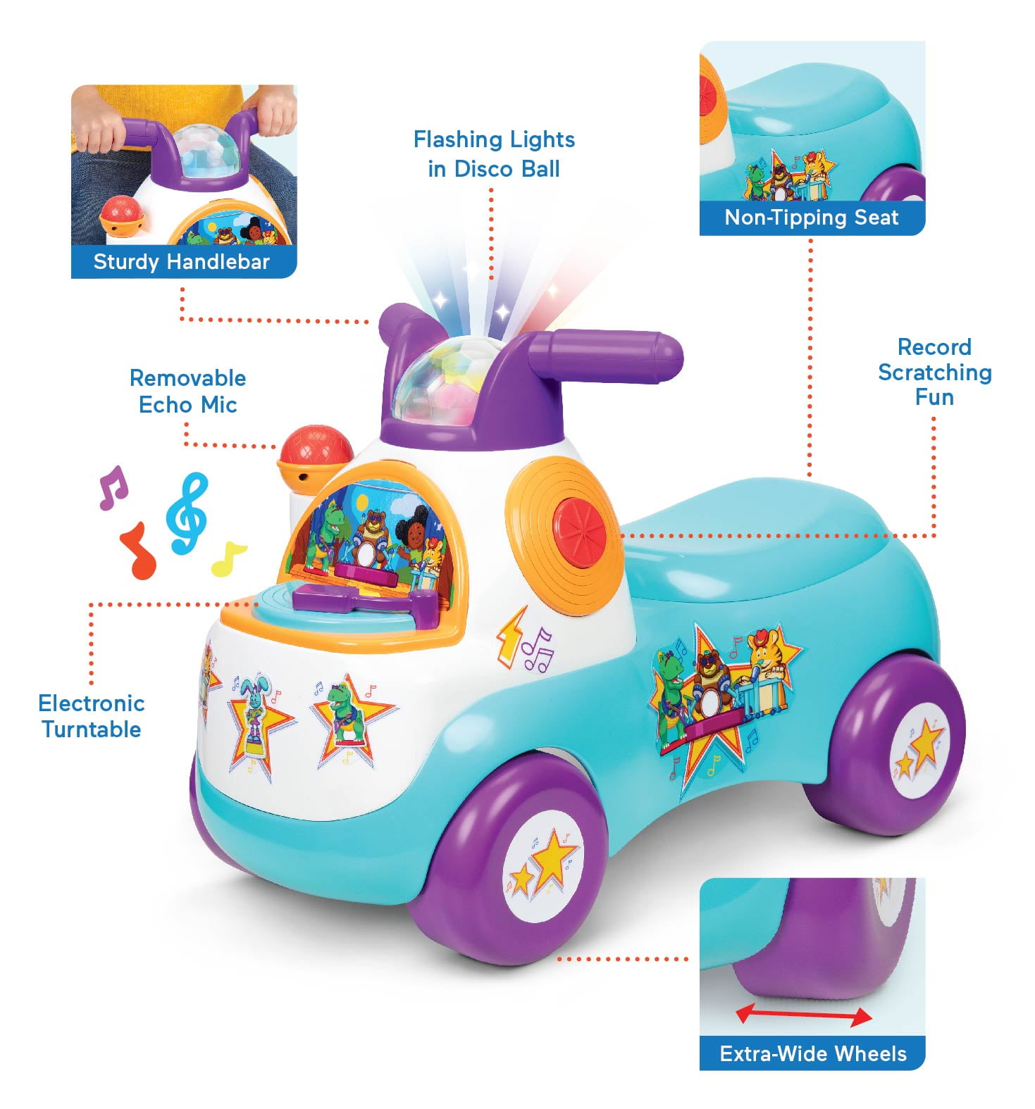 Little People Fisher-Price Movin’ n Groovin Ride-on with Lights and Sounds - 1