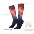 thumbnail image 4 of JUNZAN Cosmic Paint Swirl Pattern Fun Novelty Knee Warmer High Socks, 4 of 6