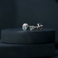 thumbnail image 5 of Rosec Jewels March Birthstone Earrings - Aquamarine Solitaire Studs (0.50 CT), 14K White Gold, 5 of 9