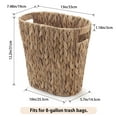 thumbnail image 2 of YANGQIHOME Papelera de baño de mimbre tejida a mano con asas para dormitorio, sala de estar, cocina, baño y oficina, cesta de basura de mimbre de jacinto de agua, 1 paquete de 13 pulgadas de largo x 7, 2 of 5