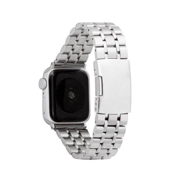 Bandini Stainless Steel Band for Apple Watch Metal Band 41mm 40mm 38mm for Women Men, Replacement Strap for Metal Apple Watch Band Series 9 8 7 6 5 4 3 2 1 SE & iWatch - Silver