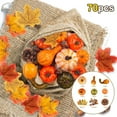 thumbnail image 4 of Calabazas artificiales de cosecha a granel, hojas de arce, piñas y bellotas para Halloween de otoño. 70 piezas, 4 of 9
