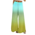 thumbnail image 3 of Sentmoon Womens Wide Leg Sweatpants Oversized Drawstring High Waist Sweat Pants Women with Pockets Loose Gradient Color Stretchy Travel Pants Fall Delightful for Vacation Trip Green M, 3 of 7