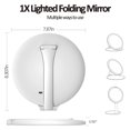 thumbnail image 3 of Portable LED Makeup Mirror With Light Lamp Folding Pocket Mirrors For Travel Light Adjustable Dimming USB Table Vanity Mirror ,Widely Use, 3 of 7