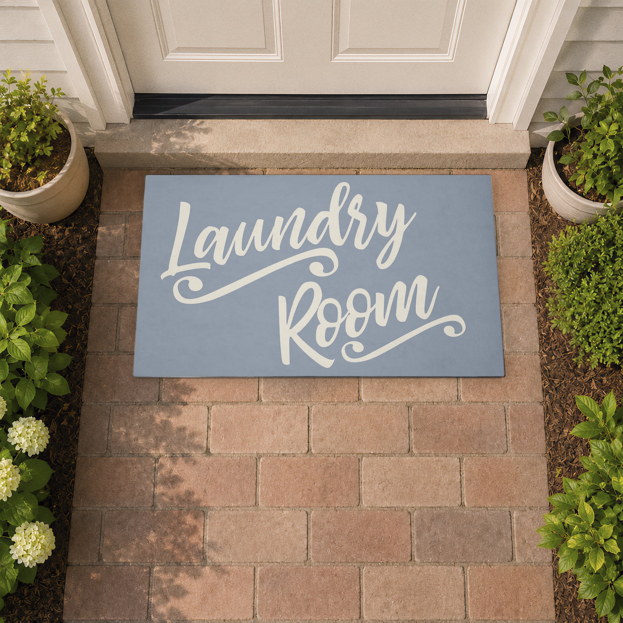 Stupell Industries Laundry Cursive Typography Printed Outdoor Door Floor Mat, design by SunDance Group; LLC