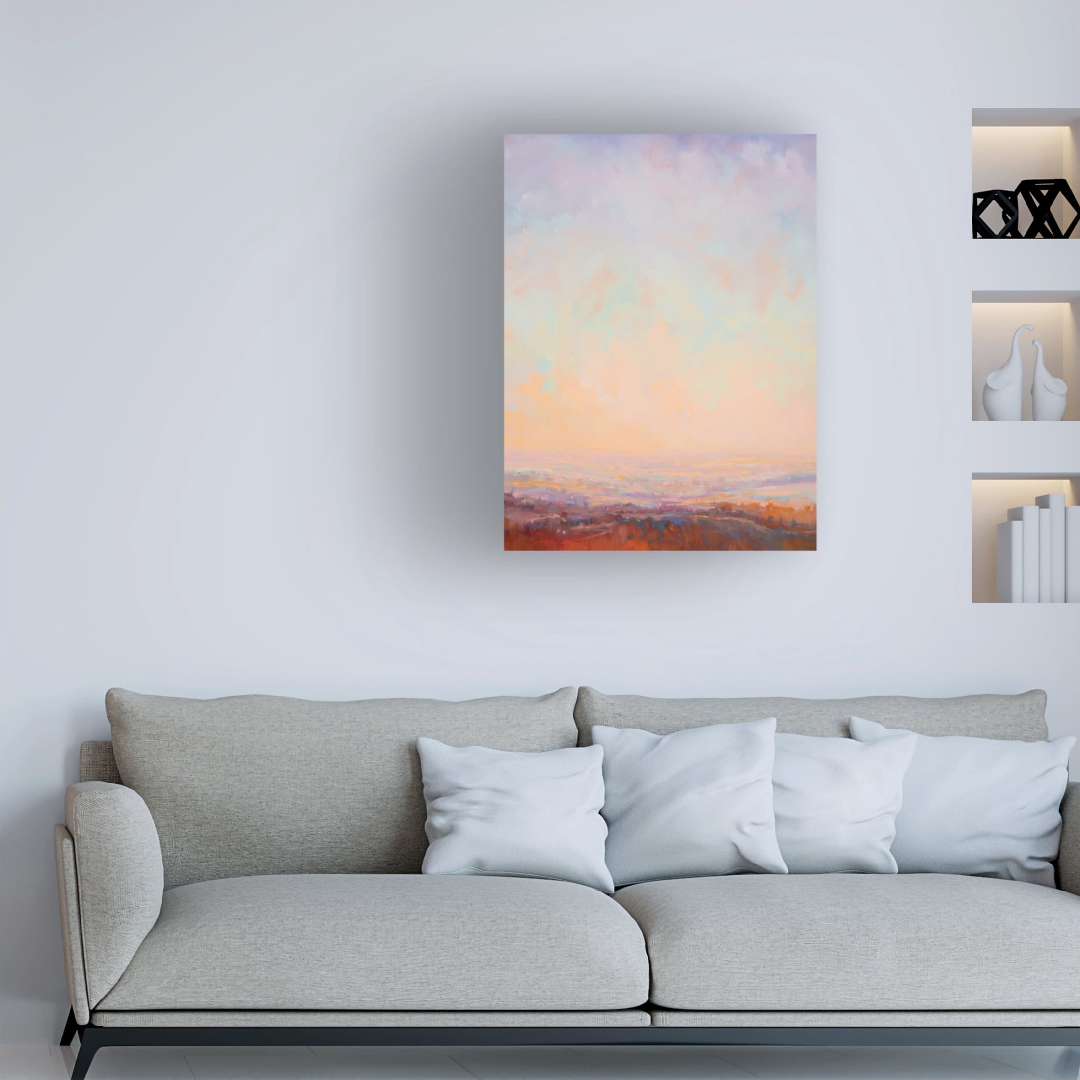 Canvas Wall Art - William McCarthy 'Pink Horizon' Wall Art for Living Room, Bedroom, or Office Décor by Trademark Fine Art - 14 x 19 Inches