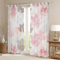 thumbnail image 2 of Manfei Rustic Fall Leaves Blackout Curtains Set of 2 (52x84 Each),Natural Plant Window Curtains,Pink White Curtains and Drapes For Girls Kids,Luxury Bedroom Decor, 2 of 6