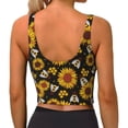 thumbnail image 3 of Fotbe Sunflowers And Bww Pattern Womens' Sports Bra Longline Wirefree Padded with Medium Support Sports Moisture-Wicking Workou Vest,Tank Top-Small, 3 of 9