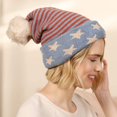 thumbnail image 4 of Classic Warm Fall Winter Hat - Soft Warm Foldable Leopard Cuff Ribbed Knit Beanie Detachable, Sweater Wool Cap, 4 of 7