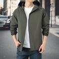 thumbnail image 2 of JTieacloth Men's Outerwear Jackets Men's Lightweight Hooded Jackets Casual Outdoor Coats Versatile Windbreakers For Students Travel And Everyday Wear Green, 2 of 4