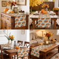 thumbnail image 4 of Orange Blue Pumpkins Fall Table Runner - 72 Inch Long Thanksgiving Brown Checkered Cotton and Linen Blended Dress Scarves Farmhouse Table Runner for Kitchen Dining, Coffee Table, 13" x 72", 4 of 8