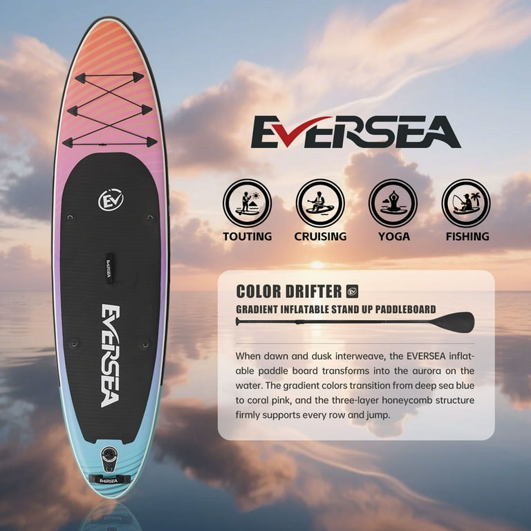 MSEASFREE 10' Inflatable Stand up Paddle Board,with Premium SUP