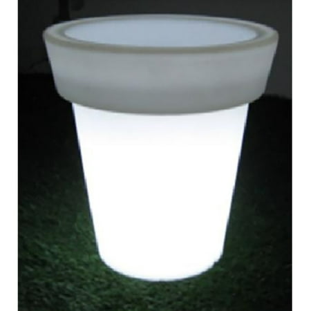 UPC 738362037937 product image for Hi-Line Gift Ltd. Round Lighted Flower Pot Planter | upcitemdb.com