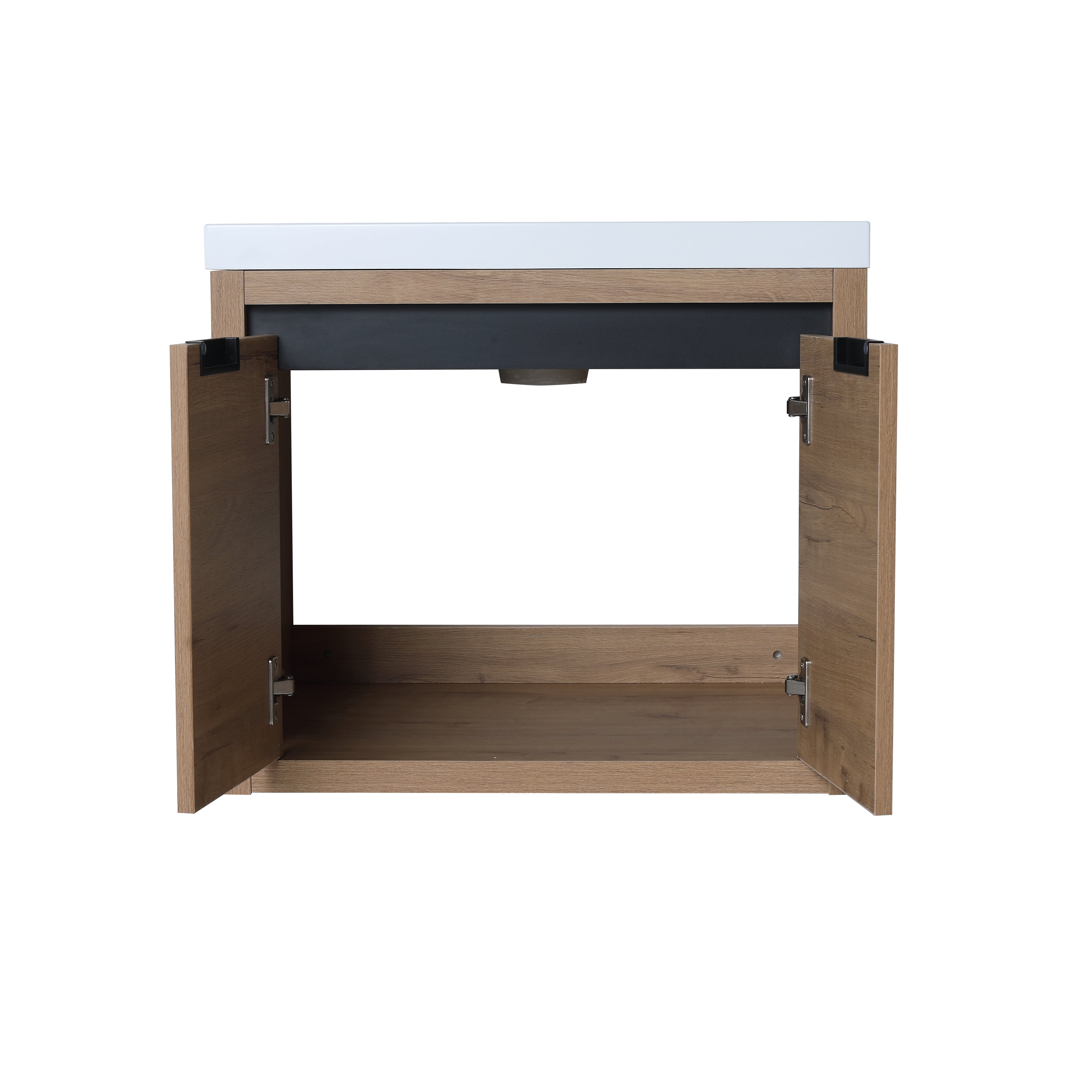 Miniyam 24” Bathroom Vanity Combo with White Gel Basin, Oak