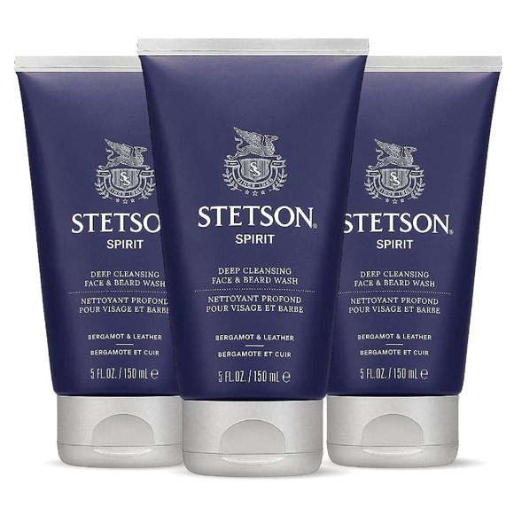 Limpiador profundo para rostro y barba Stetson Spirit, 3 x 150 ml