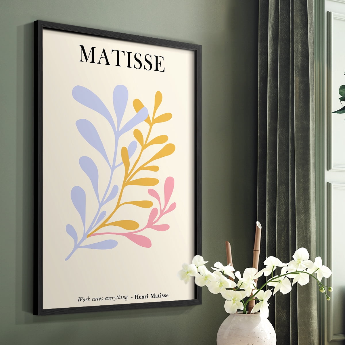 Matisse CDLXXXI in Black Solid Wood Framed Print No Nail Hanging
