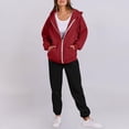 thumbnail image 2 of Enjoytime 2 Piece Sets for Women Long Sleeve Zip Up Hoodies Sweatpants Outfits Casual Loose Solid Color Sweatsuits Plus Size Fashion Loungewear, 2 of 8