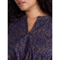thumbnail image 4 of Terra & Sky Women's Plus Cotton Balloon Sleeve Tie Waist Tunic Dress, Sizes 0X-5X, 4 of 5