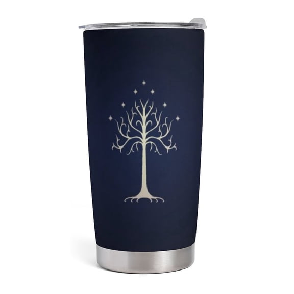 The Lord of the Rings Zodiac Signs With Straw Insulated Travel Mugs With Lids 20oz Minimalism Circle Gondor,Adult Travel Mug 600ml Graduation Gifts Precious Moments Each,Besetuui