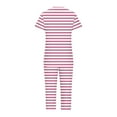 thumbnail image 6 of CLOISE Sleepwear for Women Pajama Set Two Piece Comfortable Short Sleeve Sleepwear Shirts and Soft Capri Pants with Pockets Sleep Sets Casual Striped Graphic Fashion Nightwear, 6 of 7