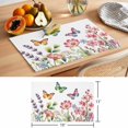 thumbnail image 6 of Spring Flower Butterfly Placemats Set of 6, Country Watercolor Red Floral Green Leaf Non-Slip Place Mats Washable Table Mats for Kitchen Dining Table Decorations Indoor/Outdoor, 6 of 9