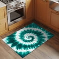 thumbnail image 2 of 2x3 Ft Entryway Area Rug, Turquoise Ombre Kitchen Rug Runner Washable Floor Mat, Country Watercolor Ethnic Tribal Tie Dye Non Slip Indoor Door Mat Throw Carpet for Bathroom Living Room Bedroom, 2 of 8