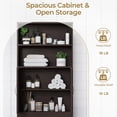 thumbnail image 5 of LInyy Over The Toilet Storage, Taller Bathroom Organizer Space-Saving Storage Cabinet with Adjustable Shelves and Double Doors, 77 in H, Espresso, 5 of 9