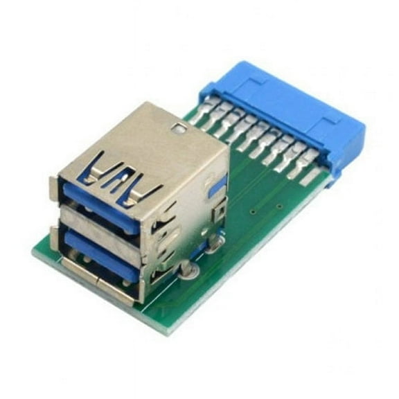 Chenyang CY Vertical Dual USB 3.0 A Type Female to Motherboard 20 Pin Box Header Slot Adapter PCBA Adapter