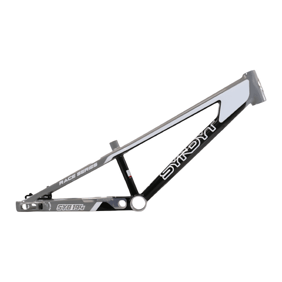 Syndyt Junior 24 BMX Cruiser Bike Frame – 19" Top Tube, 6061-T6 Aluminum (2.98 lbs), Tapered 42/52 Head Tube, B52 Tech BB, 10/15 mm Hubs, 140mm Disc Brake,  Chain Tensioners – Gray Bicycle Frame