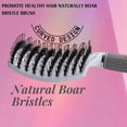 thumbnail image 5 of Curved Vented Boar Bristle Styling Hair Brush, Single White Brush Anti-static Detangler, Thick, Fine, or Curly Hair, Wet or Dry Use, Fast Blow Drying, Use on Long or Short Hair. Single White Brush, 5 of 8