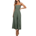 thumbnail image 1 of Txlixc Mono de verano para mujer Tirantes finos ajustables Cintura alta Pierna ancha Mono recortado Mamelucos con bolsillos Txlixc  Estilo de ocio, 1 of 3